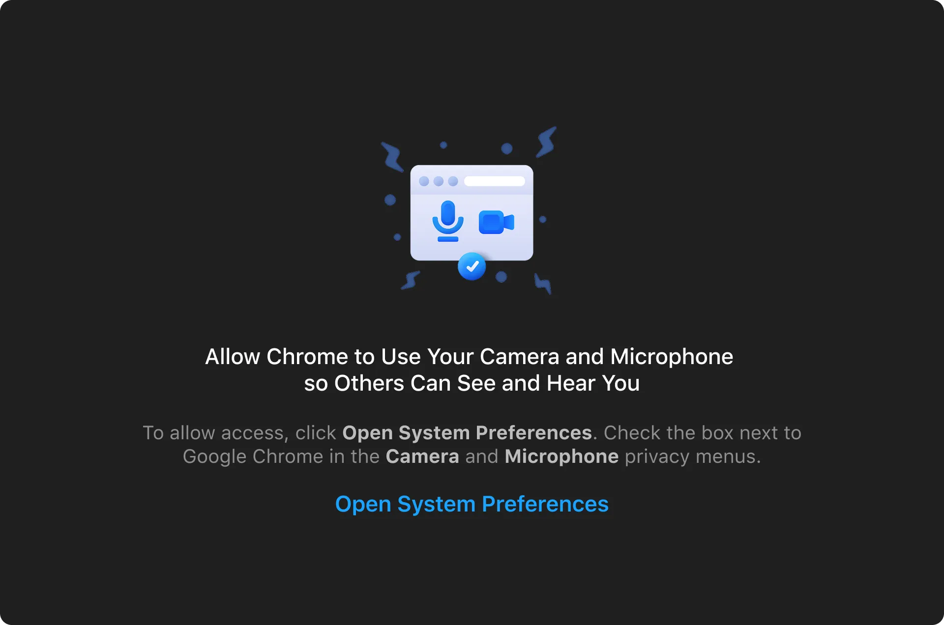 Illustration for requesting MacOS permission