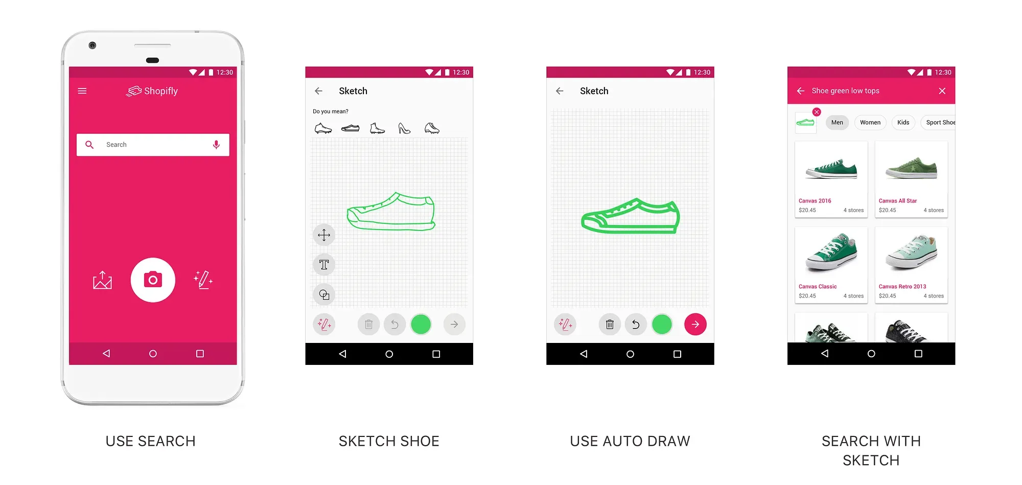 Interface of Shopifly searching products with text