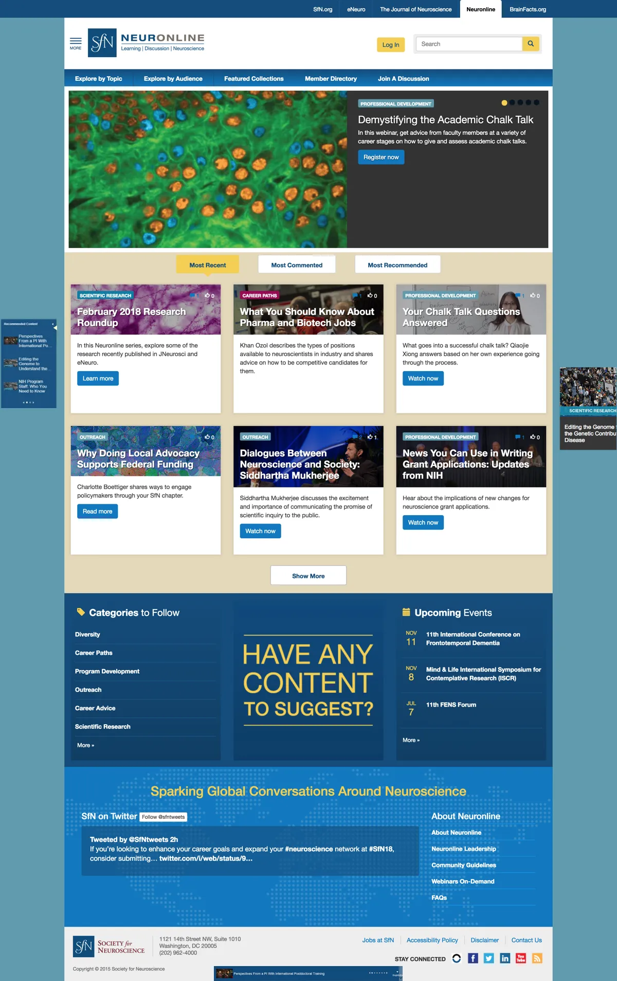 Neuroline Home Page, Underlying Home Page Structure