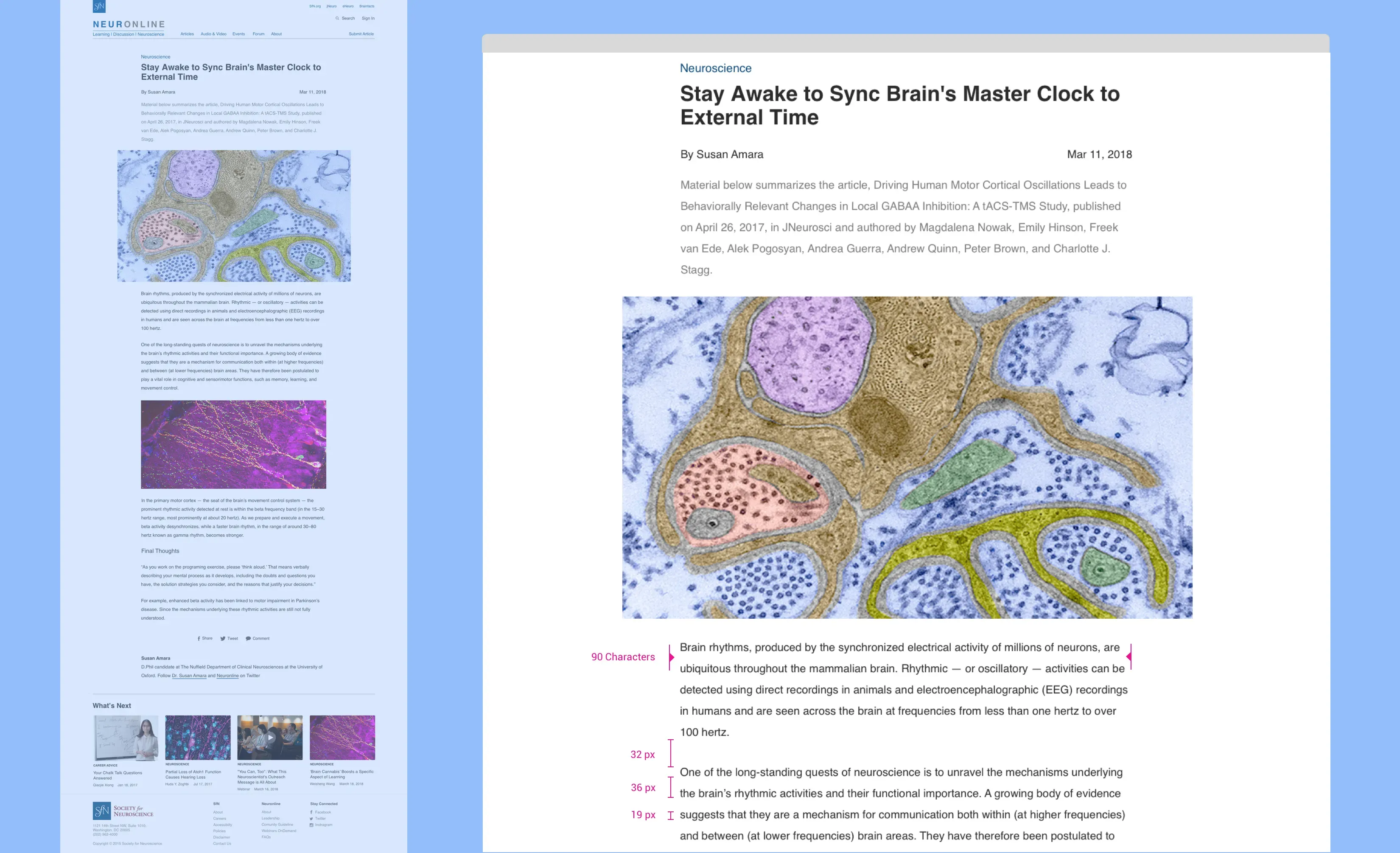 Redesigned article page