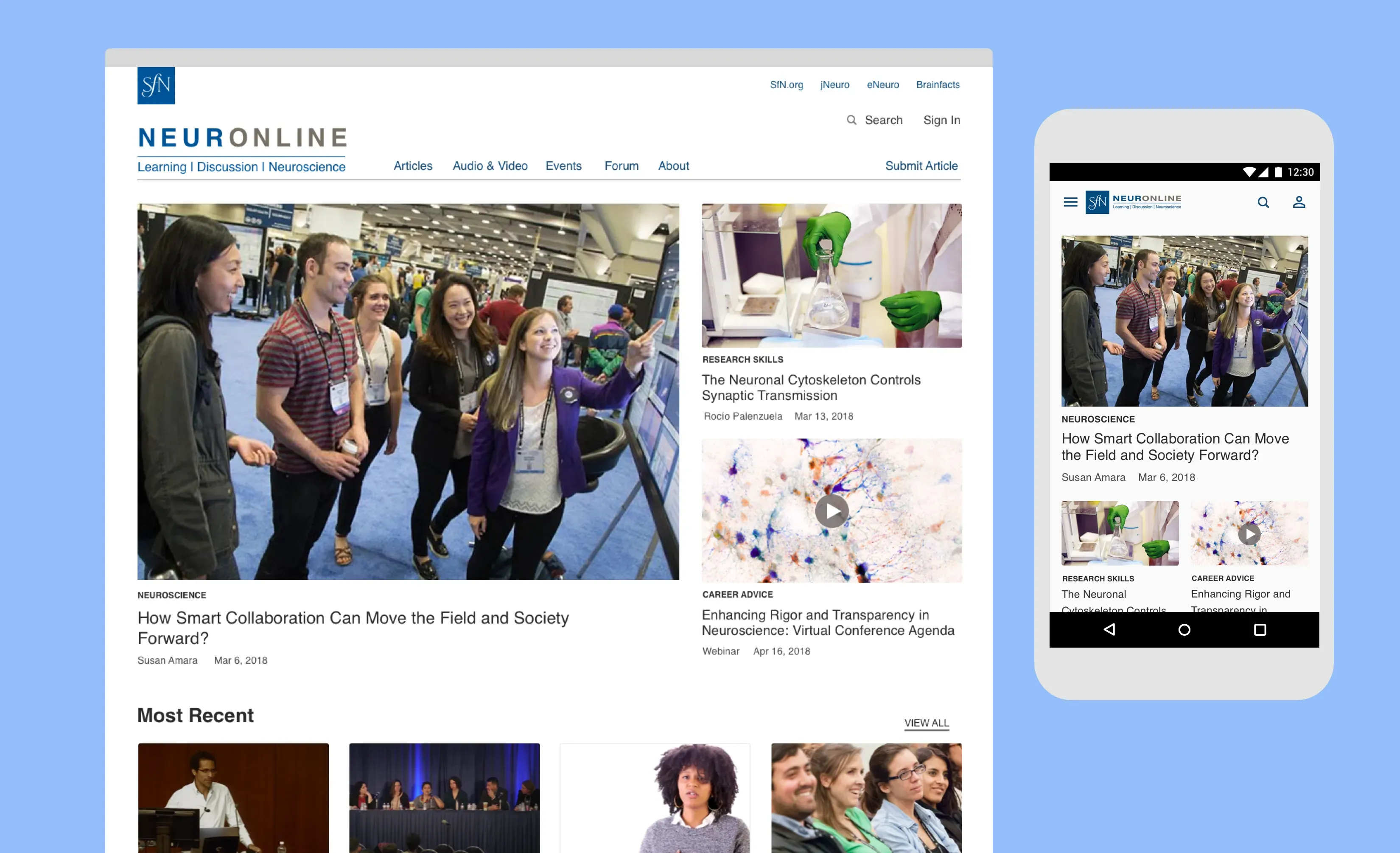 Redesigned home page
