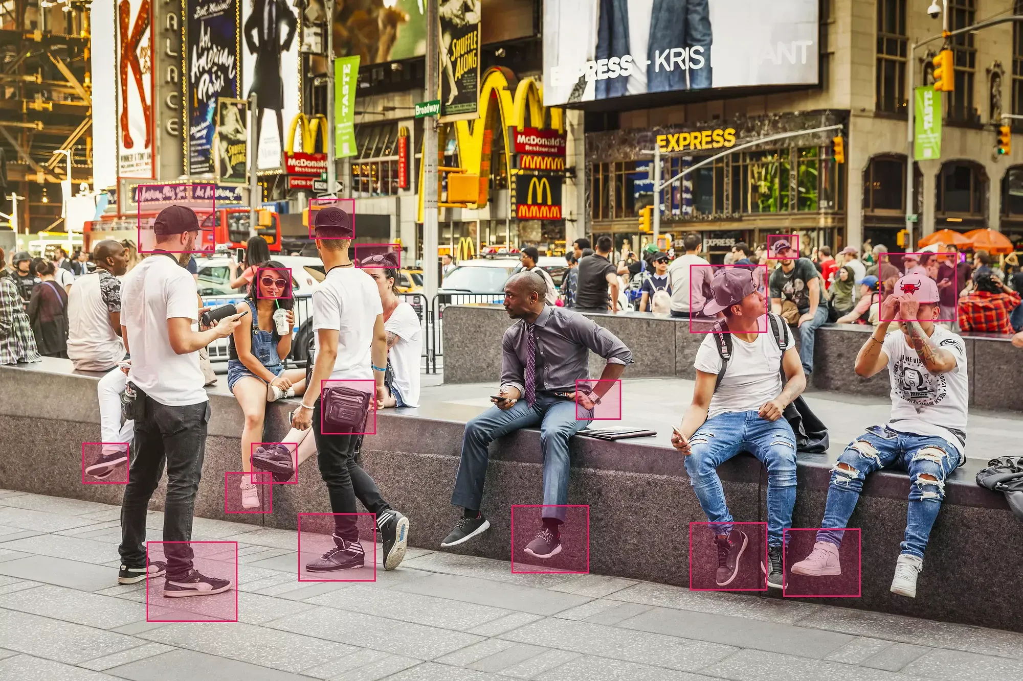 Scene of Timesquare, New York and Highlighted products